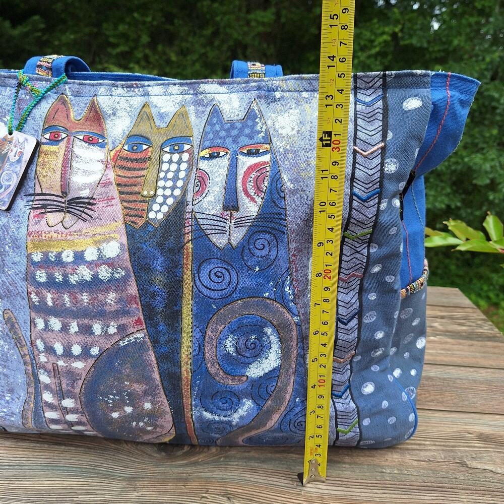 Vintage Laurel Burch AUTUMN FELINES (Set of 2) Weekender and Shoulder Cat Bags - Picture 15 of 16